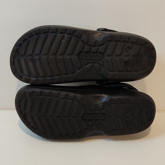 Crocs 203591 Black Faux Fur Lined Dual Comfort Clogs Size Mens 9 Womens 11 NICE! main image 10